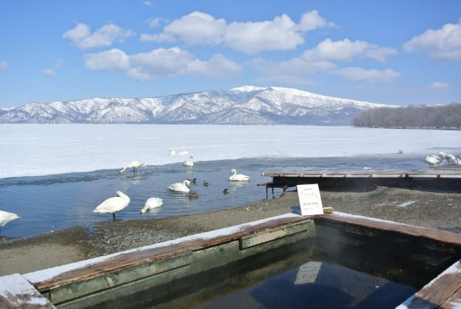 屈斜路湖の砂湯・足湯