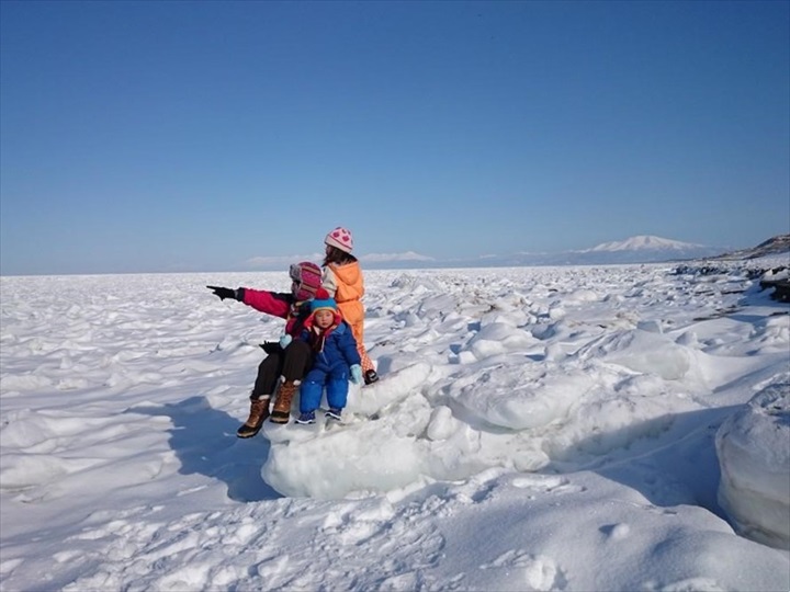 北海道　流氷 フレトイ海岸