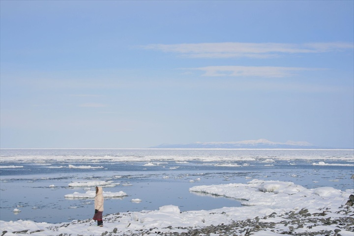 北海道　流氷 第二しべつ展望パーキング