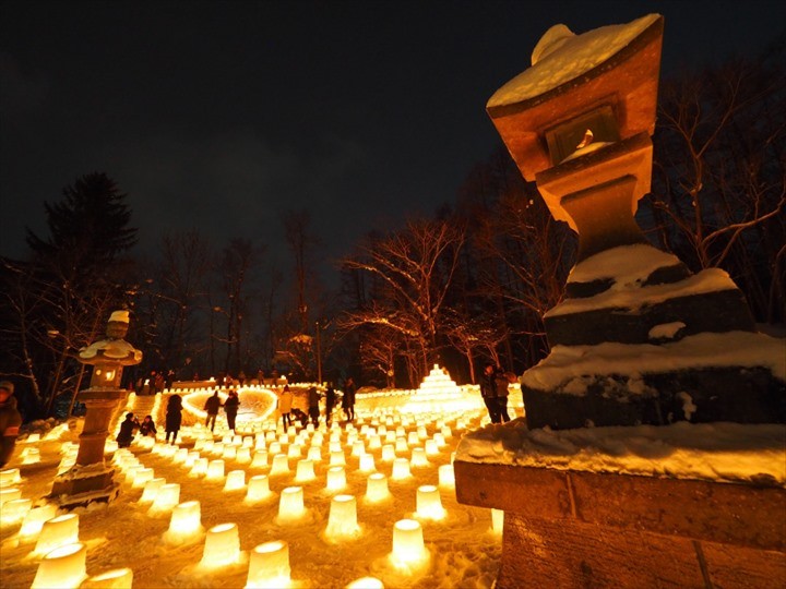 定山渓　雪灯路