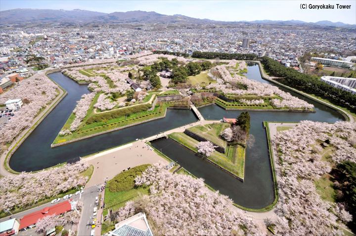 北海道　春　絶景　五稜郭公園