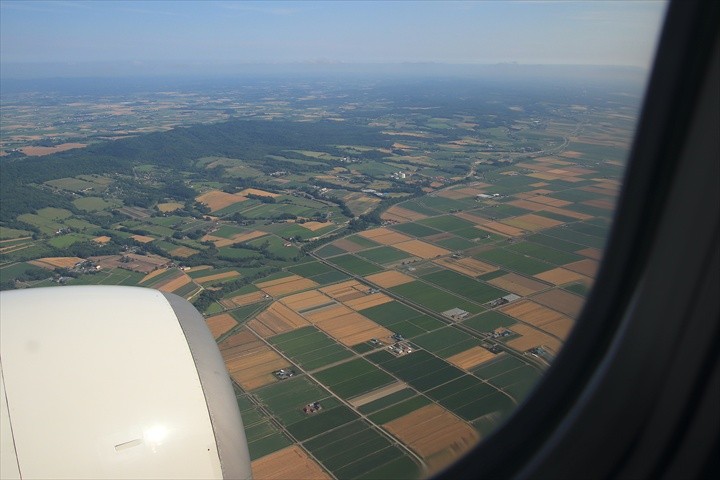 利尻空港　飛行機からの景色