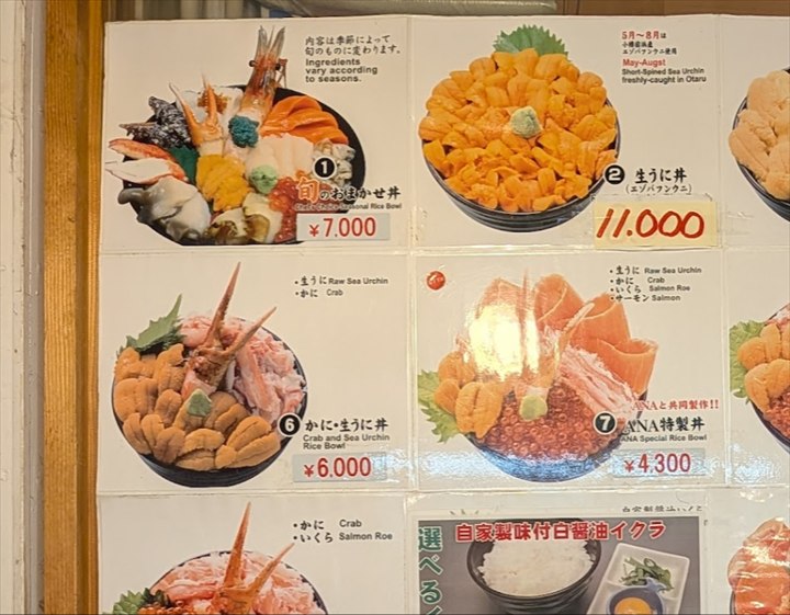 三角市場　味処たけだ　メニュー