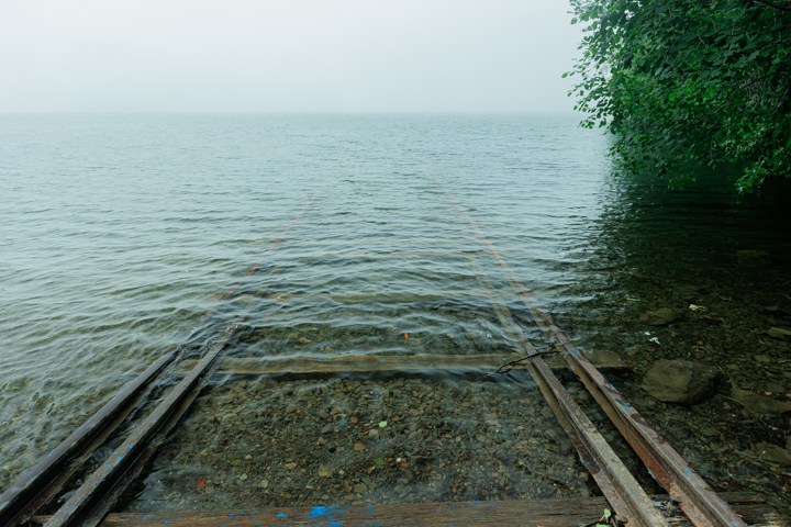 湖底線路　然別湖